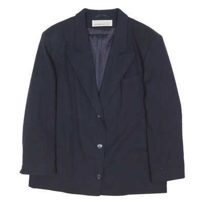 RICHARD MULLER Damen Woll Blazer Jacke Navy Blau M Knopfverschluss Classic