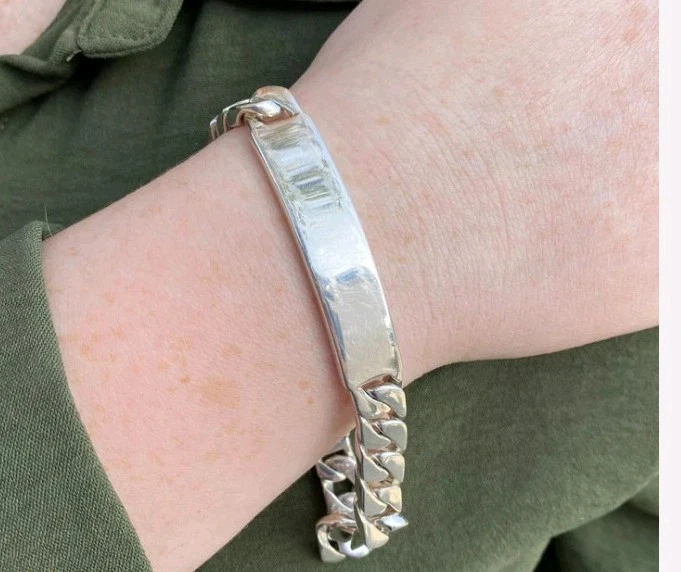 Tiffany & Co Sterling Silver 925 Curb Link ID Bracelet 8" - Image 2 of 4