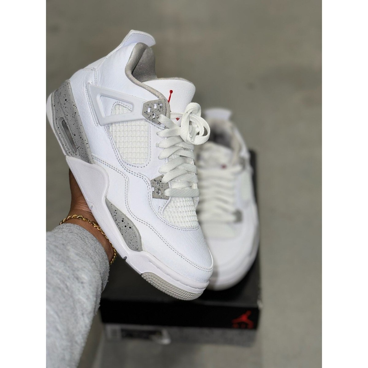 Air Jordan 4 Retro GS 'White Oreo' Sz 7Y | eBay