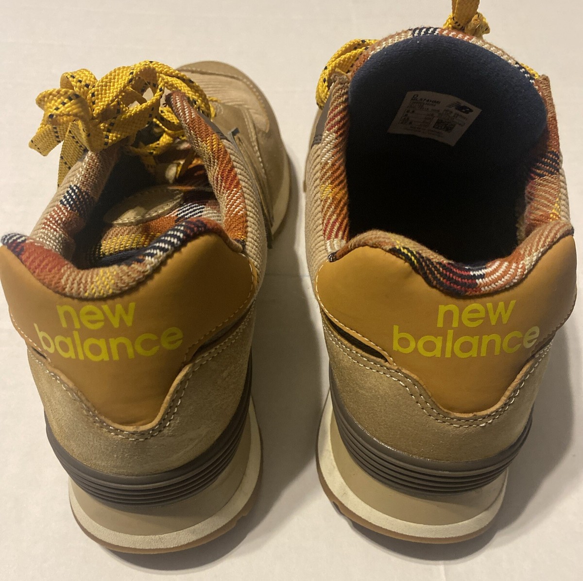 New Balance Men\'s 574, Workwear/Jupiter/Plaid, Size 12 EUC New Balance 574 “Workwear Jupiter” 6.5mx (piel) main image 4