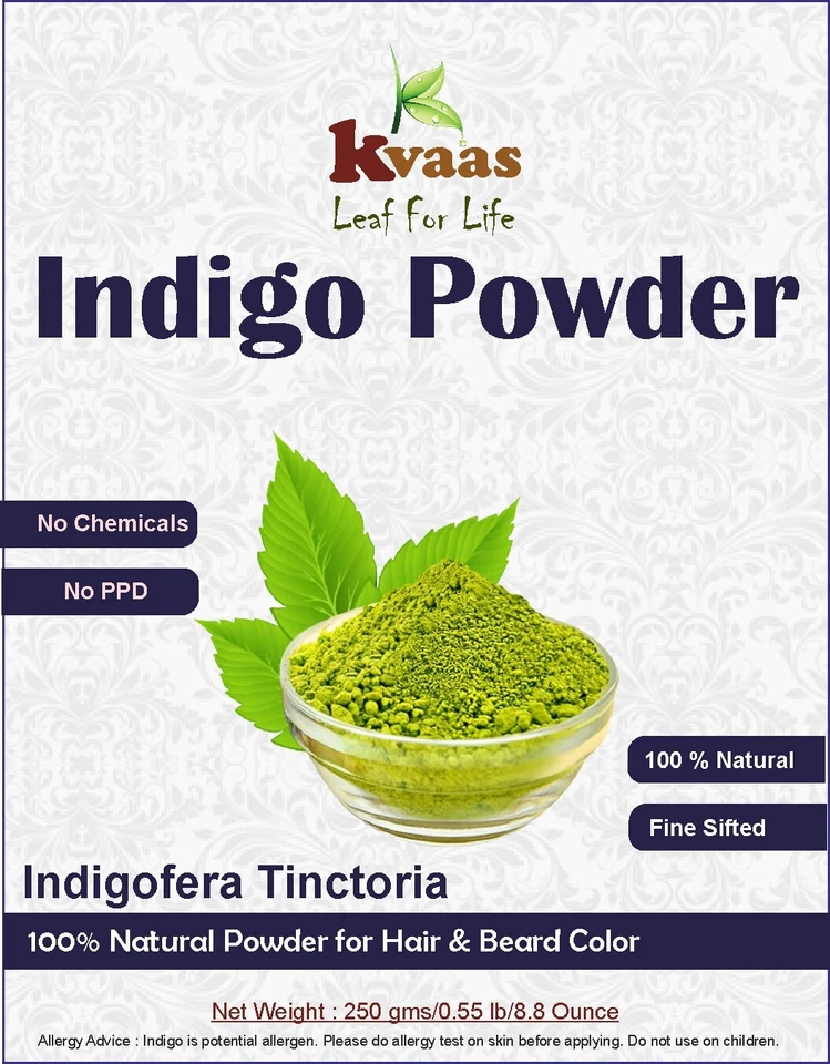 1 Kg (35.274 oz) Natural Henna & Indigo Powder for Hand,Hair & Beard - Kvaas - image 2 of 4