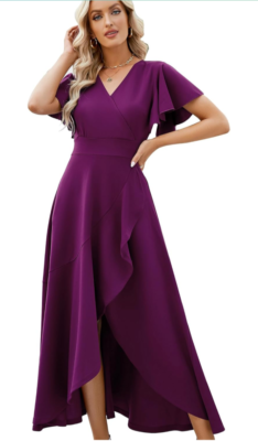 ZZV Womens Large Long Formal Dress Split Elegant Vneck Wrap Ruffle CocktailDress | eBay ZZV Womens Large Long Formal Dress Split Elegant Vneck Wrap Ruffle CocktailDress | eBay