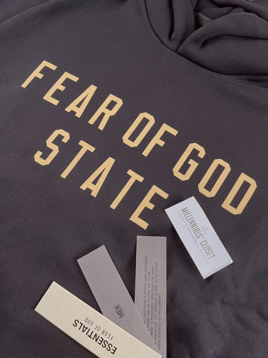 Fear of God Essentials Fleece Hoodie Black FW24 | eBay