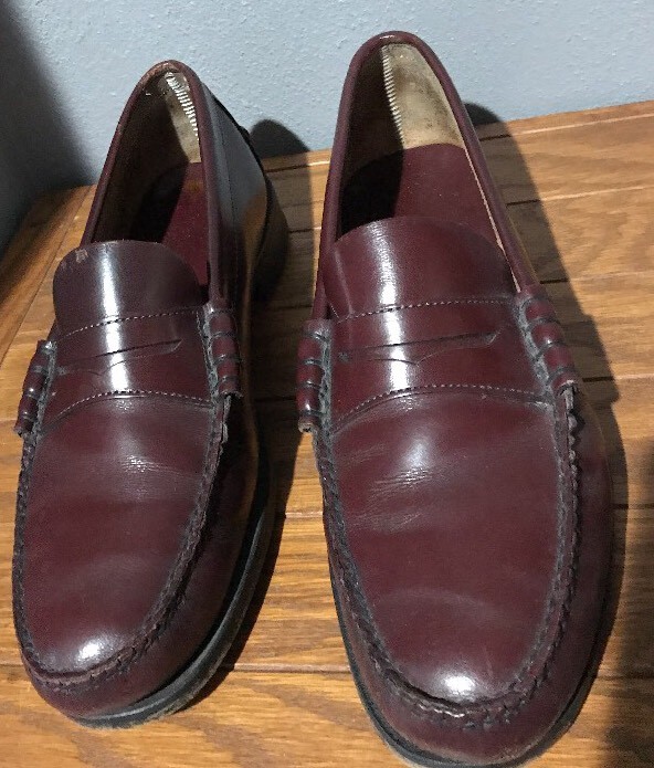 Florsheim Berkley Burgundy Leather Moc Toe Penny Loafers  display picture 2