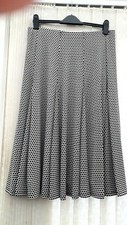 BNWT M & S lined ivory spotted full flippy skirt - size 12 Long