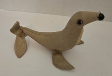 Vintage R. Dakin Brown Leather Seal Dream Pets Japan Toy 1970's RARE 