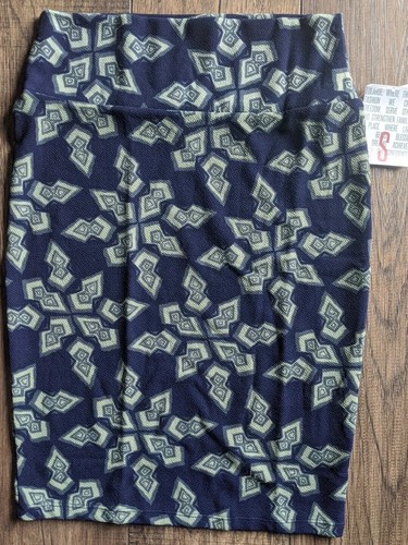 Brand New LulaRoe "Cassie" Small Women's Skirt-Textured Navy Geometric Print NWT - Picture 12 of 12