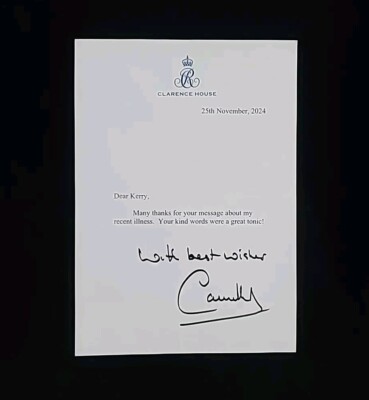 Seltene Queen Camilla Parker Bowles Signierte Königliche Urkunde Royal Letter