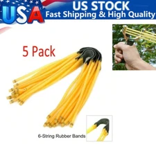 5Pcs Six Strip Rubber Slingshot Replacement Bands For Catapult Slingshot Hunting