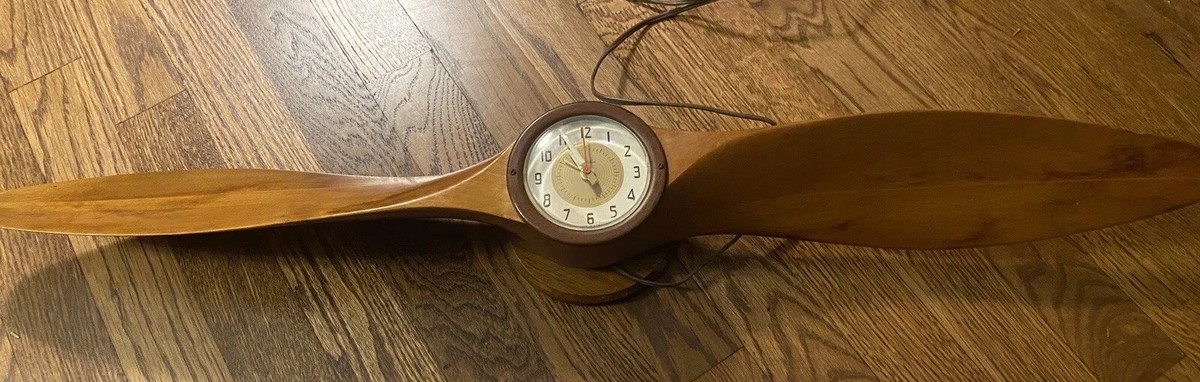1940's-50's Vintage Westclox Wooden Propeller Electric Wall Clock