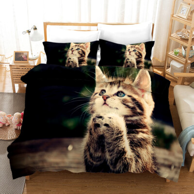 3D Katze Tier Einfach Quilt Cover Set Bettwäsche Sets Kissenbezüge