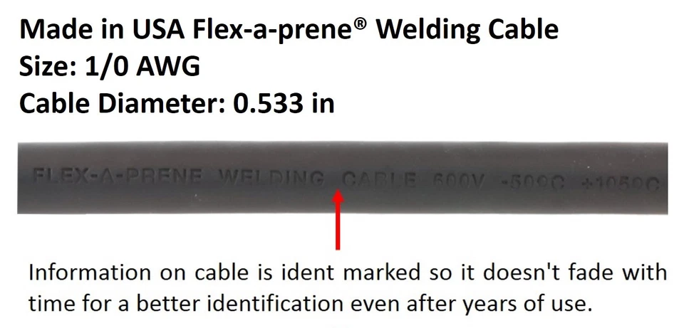 350 Amp Electrode Holder Welding Lead - LC40 Connector 1/0 AWG Cable (75 FEET) - Image 4 of 4