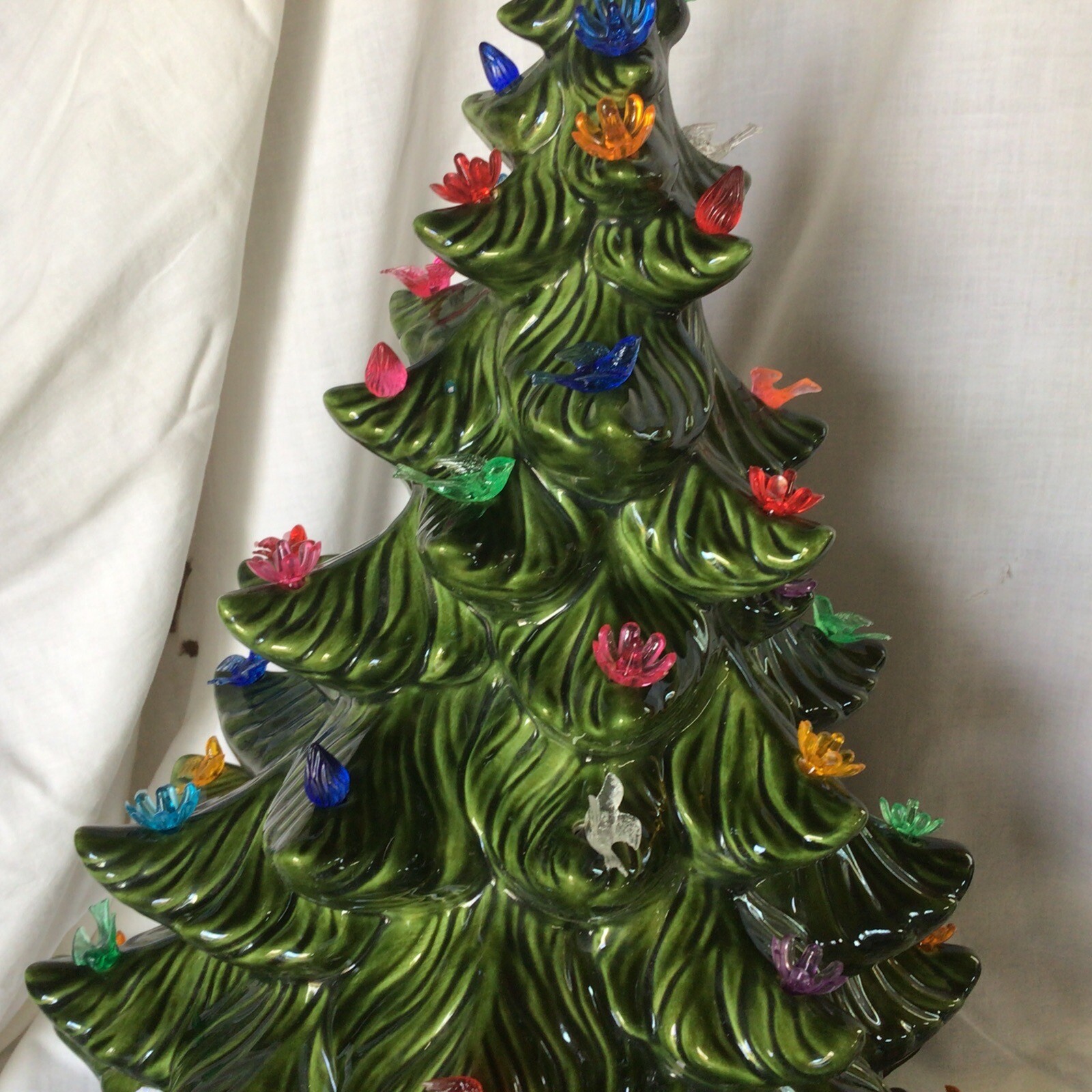 Atlantic Mold Ceramic Christmas Tree Green 3 Tier W/lights+star 22