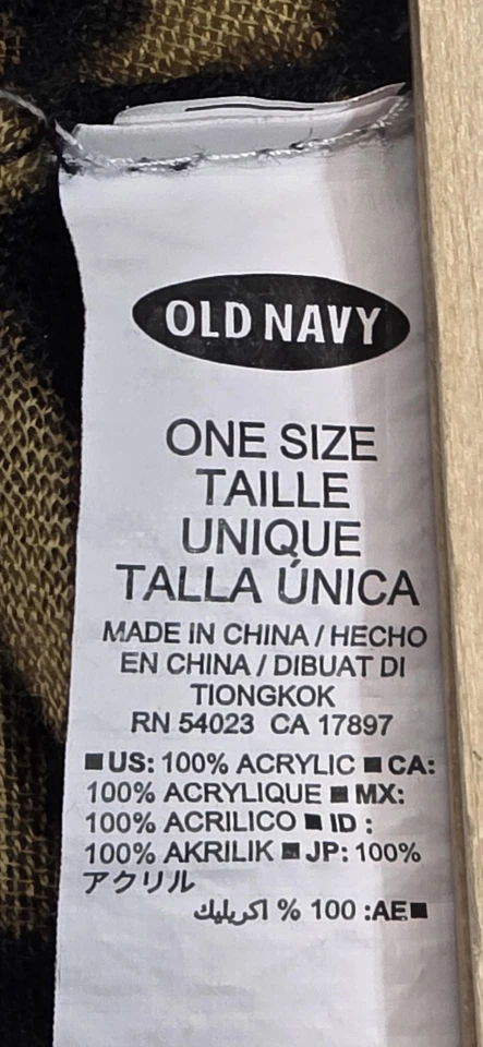 Bufanda antigua azul marino para mujer talla única marrón negro estampado de leopardo animal envoltura acrílico Foto 4 de 4