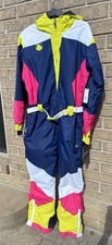 Tipsy Elves Men  s 2XL Neon Knockout Ski/Snow Suit Navy/White/Yellow/ Pink NWT