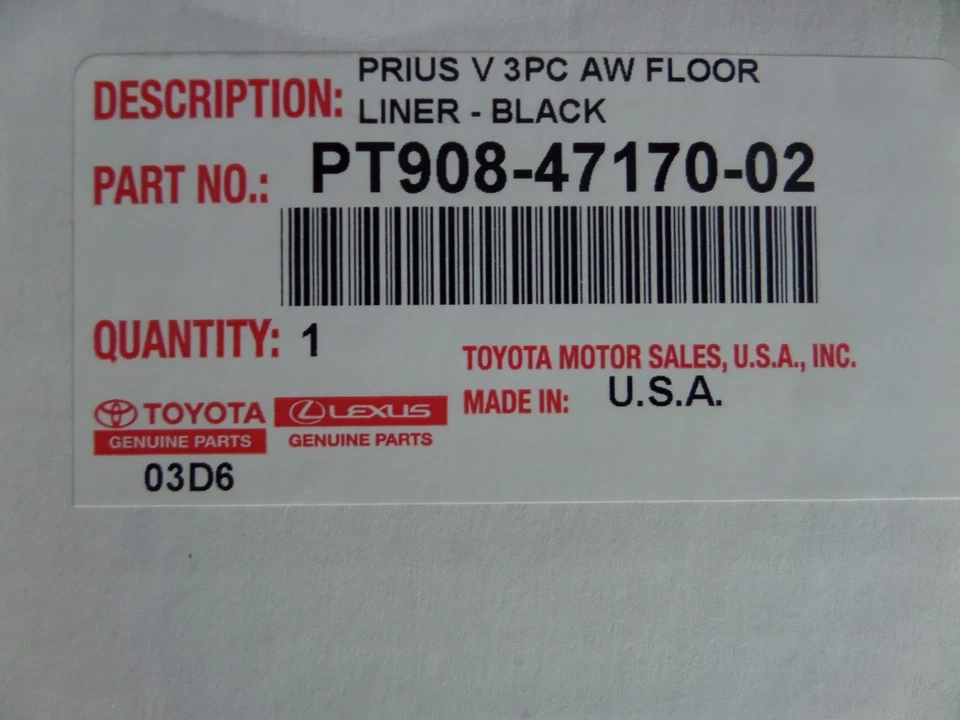 Toyota Prius V 2017 Factory All Weather Rubber Floor Liner Mats Genuine OE OEM Foto 4 de 4