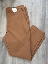 M&S WOMENS SPICE TAN HIGH WAISTED SLIM ANKLE GRAZER TROUSERS Size 16 Bnwt