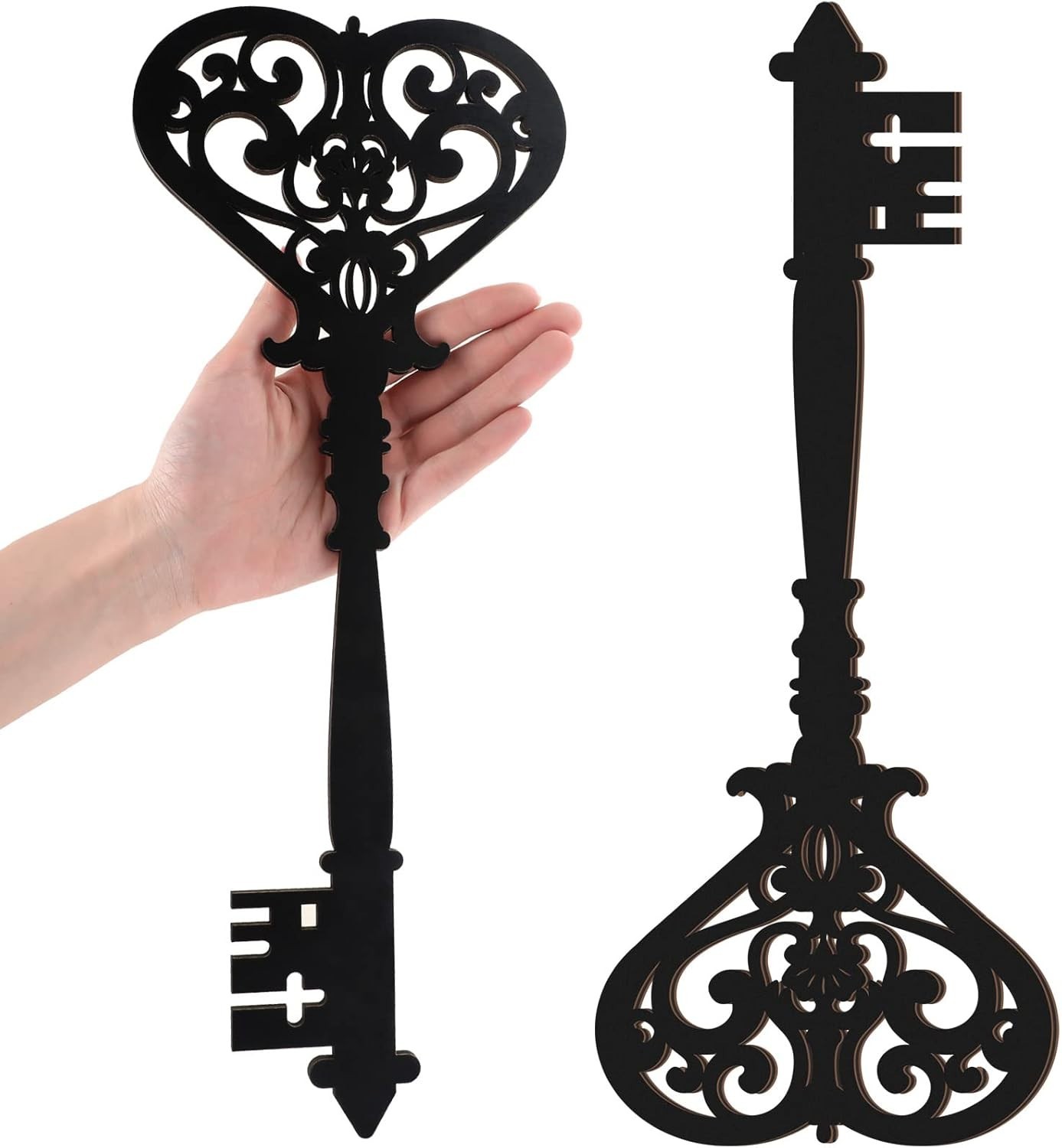 Chunful 2 Pcs Keys Wall Decor Large Skeleton Key Sign Vintage Antique Wooden Wal