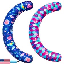FindUWill 2 Pack Fabric Covered Pool Noodles, Inflatable Curved Swimming