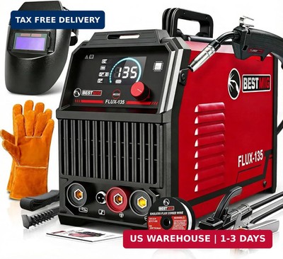 BESTMIG 135A MIG Welder - 3-in-1 Flux Core Welder, MIG/Lift TIG/Stick Welding Ma