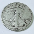 1939 50C Walking Liberty Half Dollar 90% Silver Circulated Coin #6291