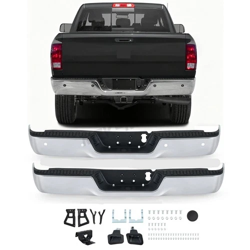 For RAM 2500 3500 2013-2018 Chrome Rear Bumper With & Without Parking Holes