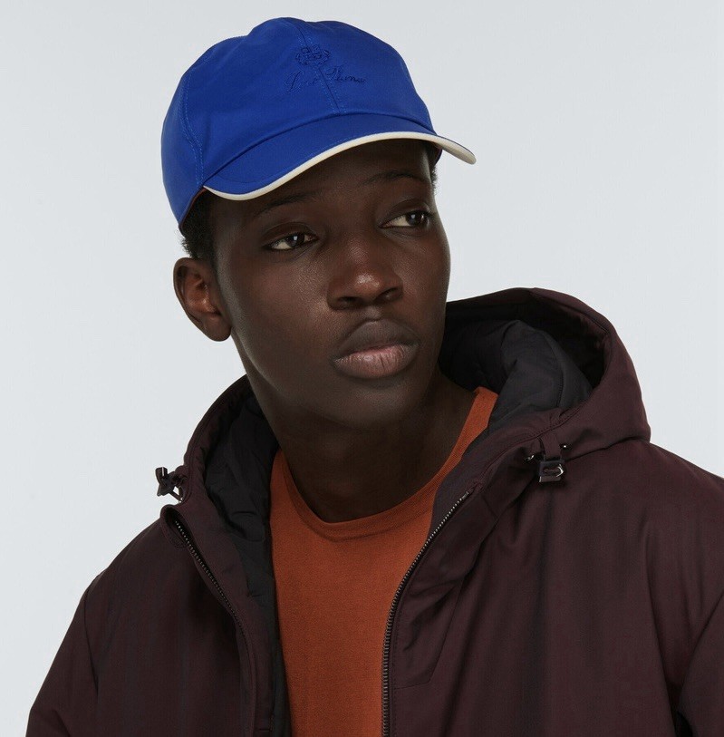LORO PIANA Men's 'Storm System Wind Microfiber Baseball Cap' Blue