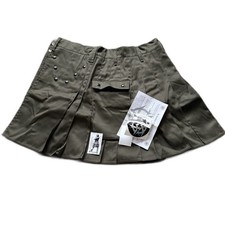 UTILIKILTS THE SPARTAN GREEN MENS SZ 36 CARGO KILT USA POCKETS HEAVY PLEATED NWT