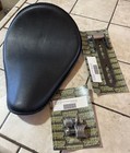 Rich Phillips Black Leather Solo Seat & Lowbrow Weld Spring Mounts & Seat Hinge