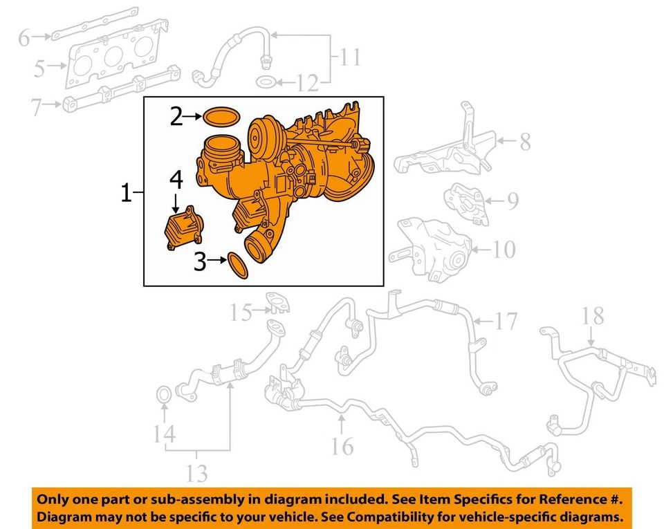 Mercedes-Benz CLS 2016 turbocompresor OEM 67 k millas - LKQ357282971 Foto 4 de 4
