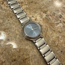 Fossil Stainless Steel Women s Watch Blue Dial FS2625 Steel Silver Round Face .