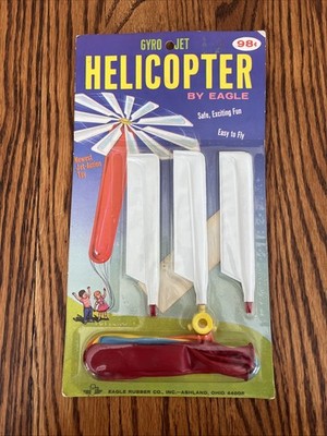 VTG Gyro Jet Helicopter Toy RARE Eagle Rubber Company Balloon Power 60s 70s NOS