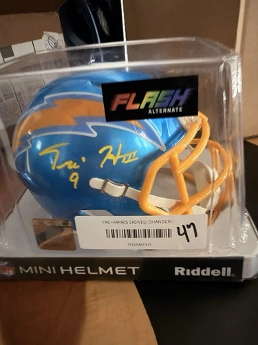 TRE HARRIS SIGNED LOS ANGELES CHARGERS FLASH SPEED MINI HELMET BECKETT QR