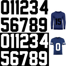 22 Pcs Iron on Numbers for Jersey 0-9,Black, White,8 Inch