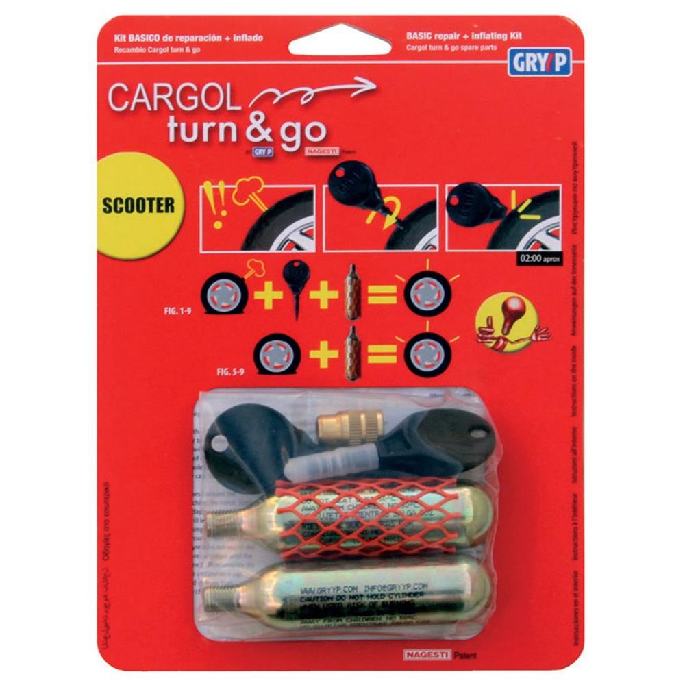 Gryyp Cargol Scooter Turn & Go Tyre Repair Kit 2 Motorbike Puncture Fix