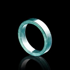 Natural Jadeite Ring For Women Men A Grade Blue Water Ring Square Band Ring