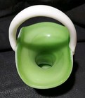 KANAWHA Vintage Slag Glass 6 1/2" Threaded Basket #331ed, 1971, Pastel Green — photo 8