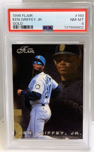 1996 FLAIR GOLD #160 KEN GRIFFEY JR. PSA 8!