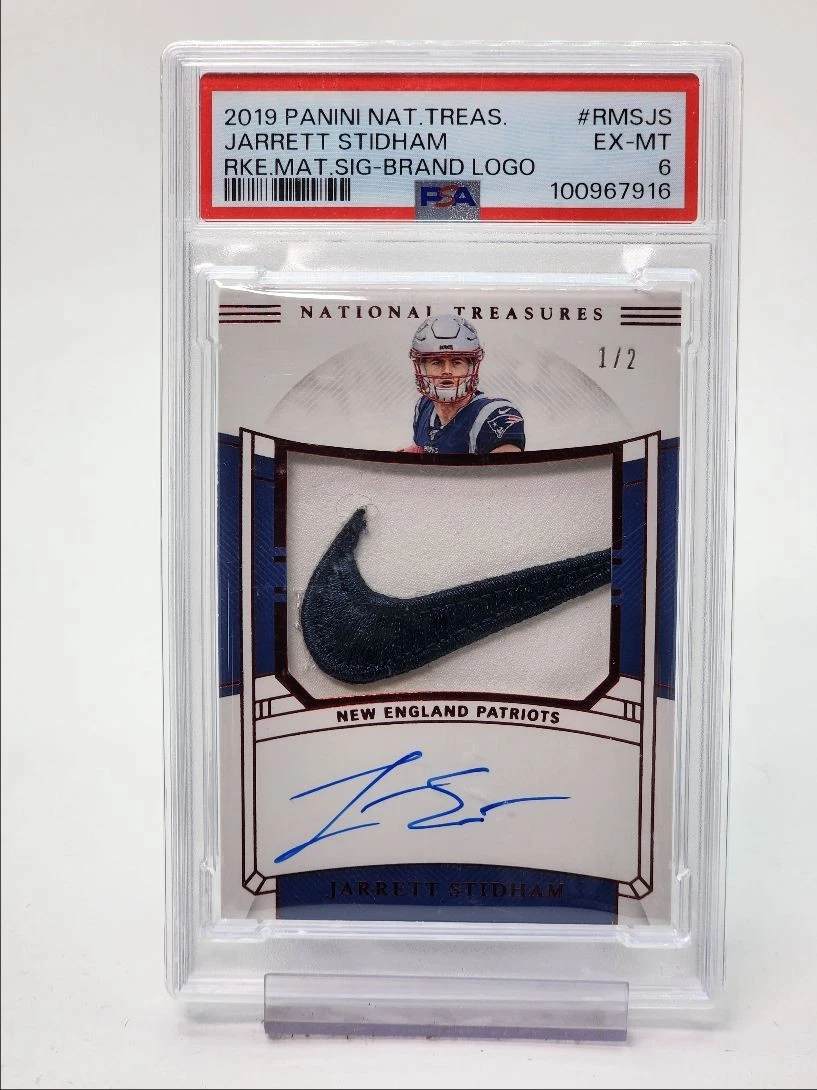 Jarrett Stidham Panini National Treasures Rookie Material Signatures #RMSJS Brand Logo