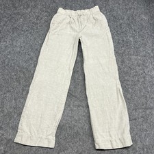 Reformation Pants Womens 2 Beige Linen Straight Leg Rayon Hook Eye Pocket Preppy