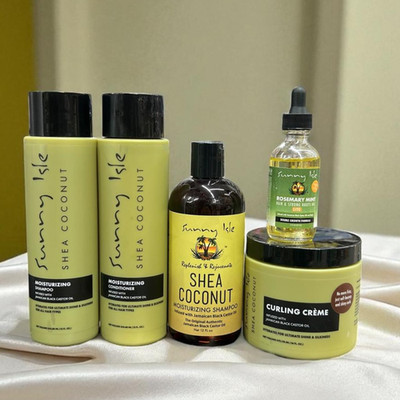 Sunny Isle Shea Coconut Haarpflege Bundle - Shampoo, Conditioner, Lockencreme & Ro