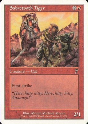 Sabretooth Tiger 215 C Magic: The Gathering 7th Edition