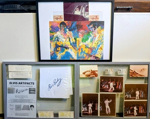 Elvis Presley STAGE WORN Scarf COA/LOA Last Concert Indy Ticket Stubs Lot