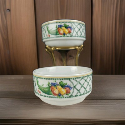  Bavaria Germany Cornucopia Pattern Dessert Bowl Set of 2