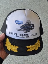    Vintage 1989 HANK'S POLARIS snapback Hat Snowmobile INDY