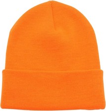 Unisex Solid Color Knit Beanie - Warm Cuffed Skull Cap  Everyday Winter Hat
