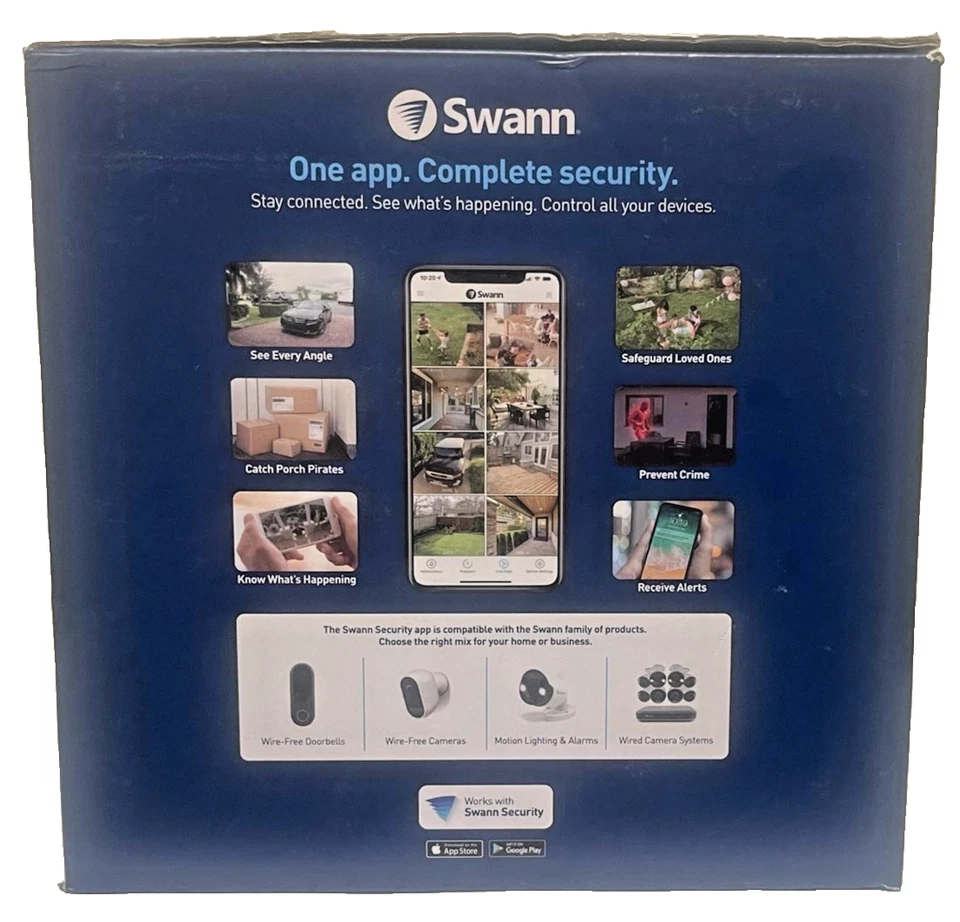 Cámara de seguridad inteligente Swann 1080p HD sin cables paquete de 5 SWIFI-CAMWPK5-GL-NUEVO SELLADO Foto 2 de 4