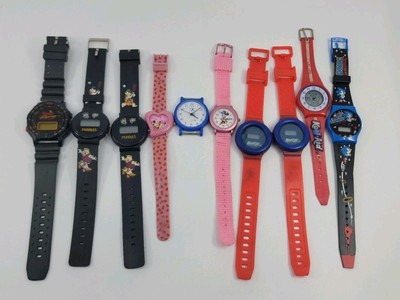 Kids Quartz Digital Watch Lot Kool Aid Minie Sonic Flinstones X10 Need Batteries