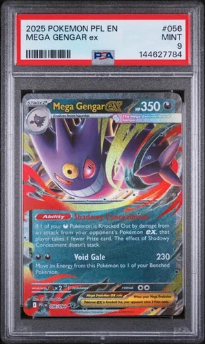 2025 Pokemon Phantasmal Flames #056 Mega Gengar Ex PSA 9