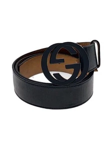GUCCI Ceinture GG Implémentation Enclenchement G Noir Motif Total Homme Occasion